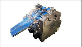 Máquina de formação e enrolamento de croissants de pista dupla